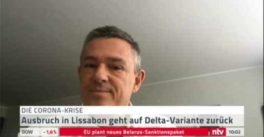 Dr. Franzreb als deutscher Arzt in Lissabon zur COVID Pandemiesituation in Lissabon im deutschen Fernsehen interviewt